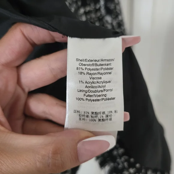 DKNY tweee Black And White Classic Double Breasted Blazer Size 10 - Picture 7 of 10